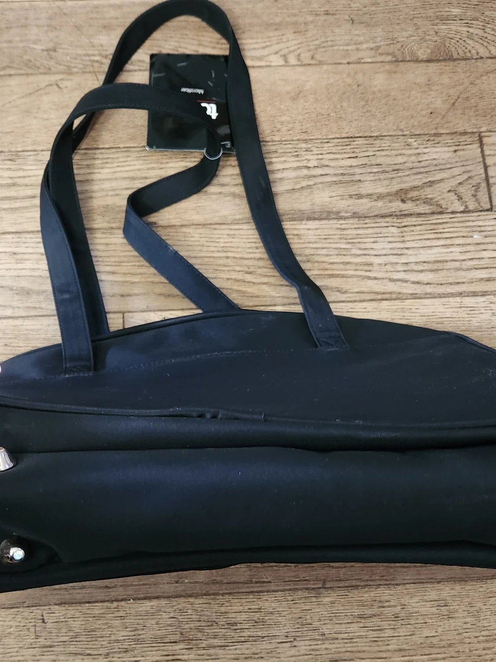 totes Black Nylon Laptop Tote with Front Zip Pocket